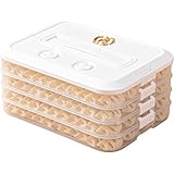 Contenedores de almacenamiento de alimentos con tapas de almacenamiento de cookies de 4 capas con grabadora y manejo de portadores de galletas apilables para el refrigerador, microondas segura, bla