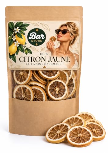 Rodajas de Limón Deshidratado - Guarnición Premium para Cócteles y Mocktails - 100% Natural Sin Aditivos - Limón Deshidratado Artesanal