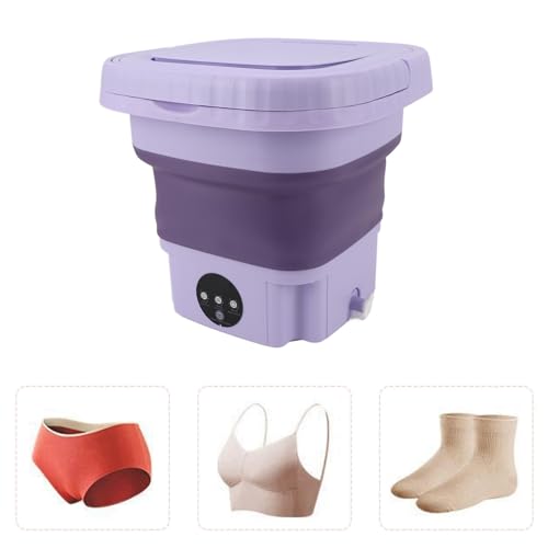 Naroote Mini -faltbare Waschmaschine, Starker Fleck für die Automatische Tragbare Waschmaschine mit Reisen (EU-Stecker)