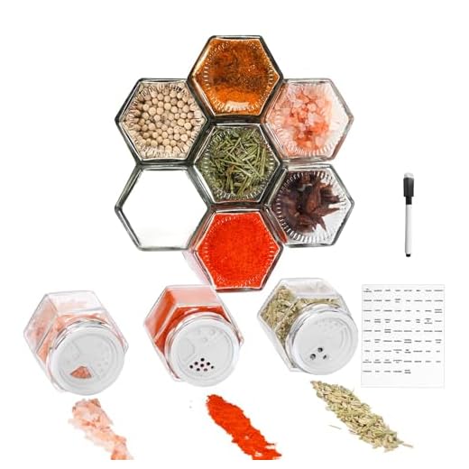 19+ Creative Spice Rack Ideas to Organize Your Kitchen 3 OPTWISELY Set of 10 Magnetic Spice Jars for Refrigerator, Glass Small Hexagon Magnet Seasoning Containers with Labels, Shaker Lids, Fridge Magnetic Spice Rack Organizer with Jars