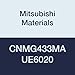 Mitsubishi Materials CNMG433MA UE6020 Coated Carbide CN Type Negative Turning Insert with Hole, Rhombic 80?, Grade UE6020, 0.5" IC, 0.187" Thick, 0.047" Corner Radius, MA Breaker (Pack of 10)
