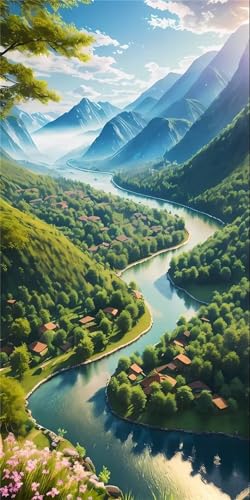 Peinture Diamant Anti-Stress Forêt | Kit Grand Format 45x90 Broderie Strass