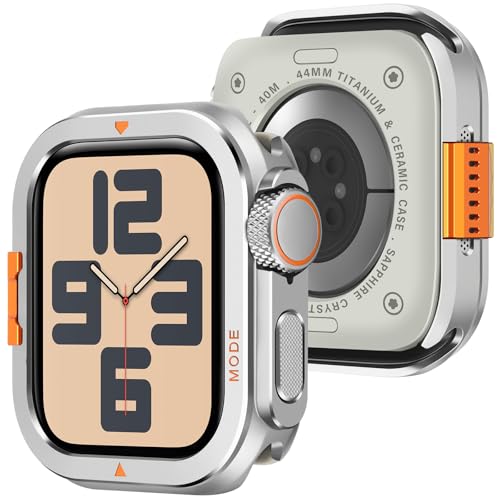 Ya en manzanajugosa.com: Amizee Metál Funda Compatible con Apple Watch SE 3/2/1 Series 6/5/4 44mm con contraportada, Robusta Anti-Raspado Protección Carcasa para iWatch 44mm, Plata