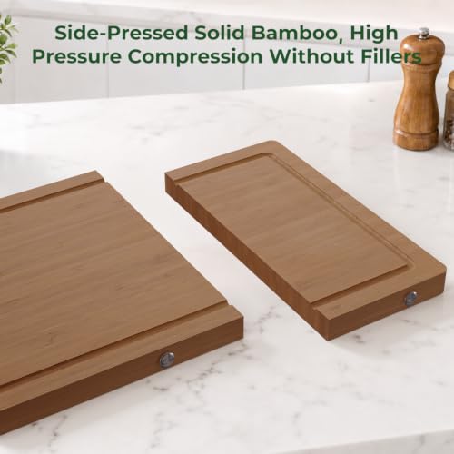 Glue & Formaldehyde-Free，Large Bamboo Cutting Board for Kitchen - image 5