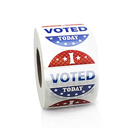 "I Voted Today" Stickers with Stars, Circle Self Adhesive Stickers Red White Blue Voting Adhesive Labels, 500 Labels Per Roll (1.5 Inch) -  RISHNEG, JXTZ01