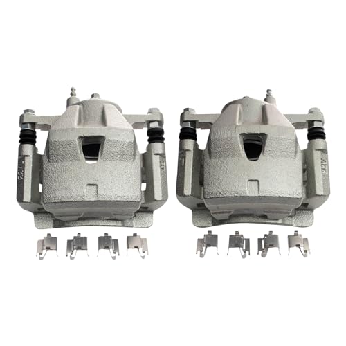 Image of TRQ Front Brake Caliper Set Zinc Coated Brackets Compatible with 2012-2018 Toyota Yaris