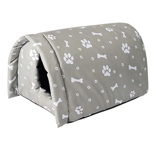 GrnArt 屋外用冬猫ハウス|屋外用猫ベッド防水野良猫|猫・子猫・子犬のための屋外用暖かい冬猫ハウス (XL,グレー)