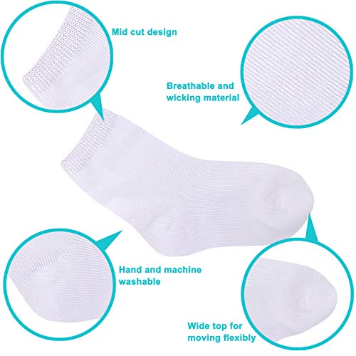 Image of Duufin 18 Pairs Toddler Crew Socks Mid Cut Kids Socks Mid Calf Toddler Socks