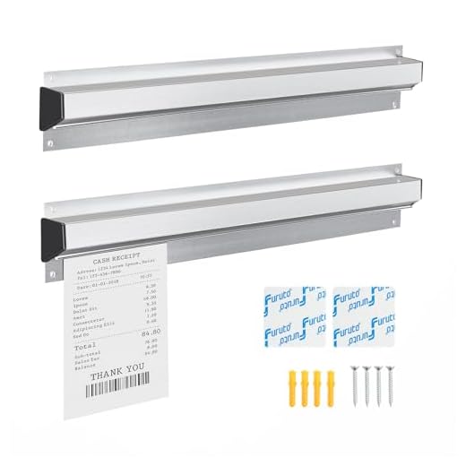 Restaurant Ticket Holder, 16/18/24/28/30" Check Rack Order Receipt Rail Display Slide for Commercial Kitchen Cafes Pubs Bars 2 Pcs (16 Inch)