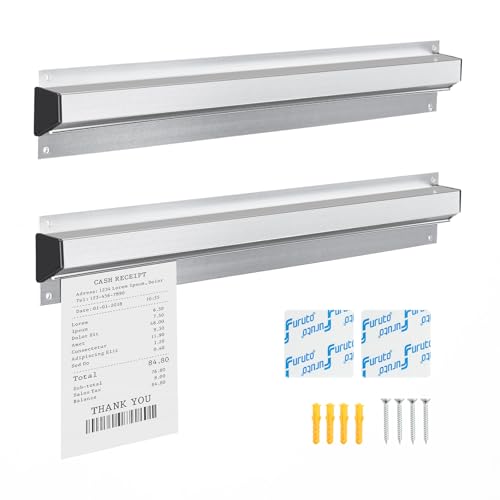 Restaurant Ticket Holder, 16/18/24/28/30" Check Rack Order Receipt Rail Display Slide for Commercial Kitchen Cafes Pubs Bars 2 Pcs (16 Inch) by Cjgyz - Used condition - US$11.90