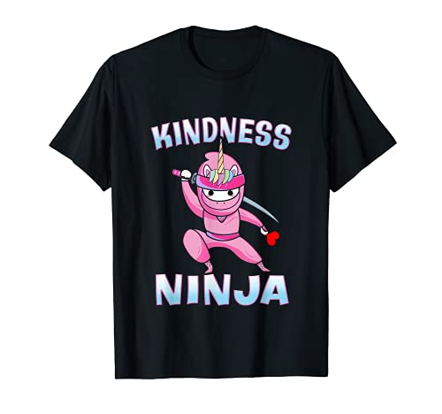 Amabilidad Ninja Unicornio Día de la Unidad Anti Bullying Motivacional Camiseta