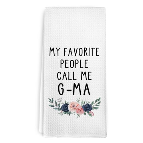 cvjutf My Favorite People Call Me G-ma Kitchen Towels, Gma Mothers Day Birthday Gifts for Gma...