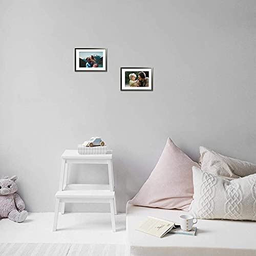 Moldura de metal com moldura de metal de alumínio de 5 x 7 polegadas com tapete de marfim para fotos