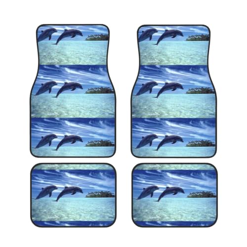 Alfombrillas de coche de ballenas Juego de 4 alfombras antideslizantes de neopreno universales