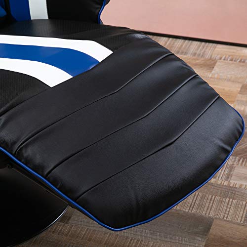 Vinsetto Gaming Chair, Racing Style Computer Recliner With Lumbar Support, Footrest And Cup Holder, Black/White/Blue #TOP7