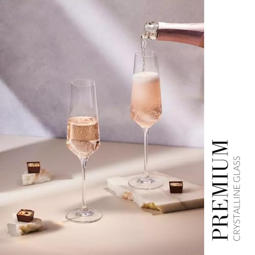 Krosno Crystal Champagne Flute Glasses, Set of 6, 6.1 oz, Avant-Garde Collection, Classic Shape for Timeless Style, Ideal for Mimosas, Prosecco, Sparkling Wine, Dishwasher Safe, Made in Europe - Image 5