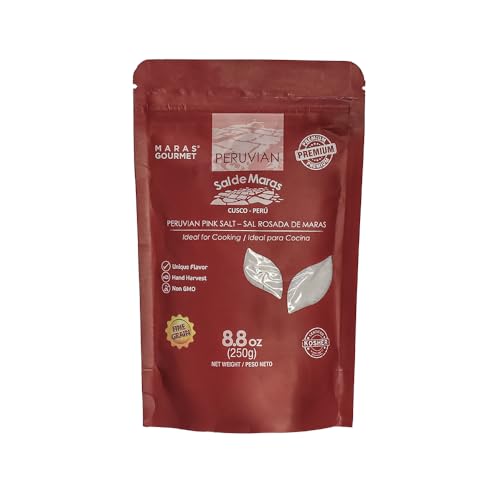 MARAS GOURMET | Sal de Maras | Sal rosa peruana – Sabor único y cosecha a mano | Sin refinar | 250g | (Sal rosada, grano fino)