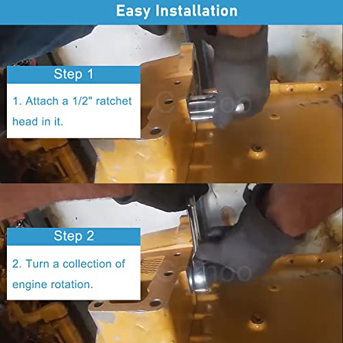 Engine Barring Socket Turning Tool For Cat 3200 3406 J-38587-A Compatible With Caterpillar C13/C15/C16/3208/3400/3406E/3508/3512/3500 Eui/Mui & Mack E-7, E-7 Etec #TOP2