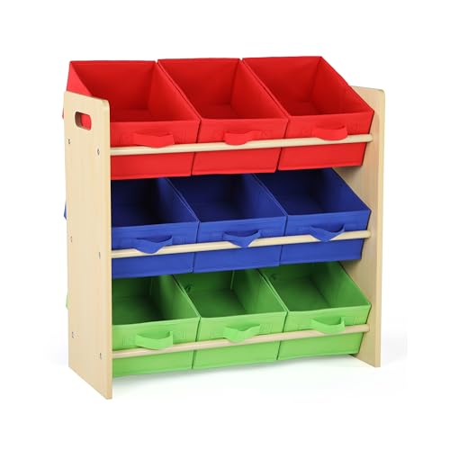 Humble Crew Kids Toy Organizer with 9 Fabric Storage Bins, 24
