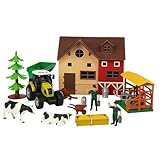 jouet ancien ferme en bois Lumières intégrées : les phares du tracteur s’allument comme un vrai véhicule agricole, créant une ambiance vivante et dynamique.
