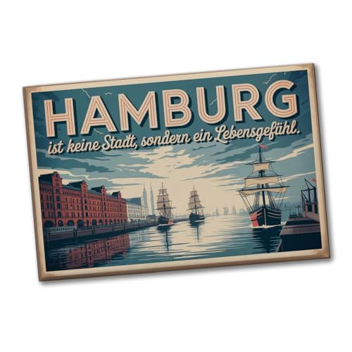 Hamburg ist Lebensgefühl Souvenir Souvenir Magnet Kühlschrank-Deko mit Spruch