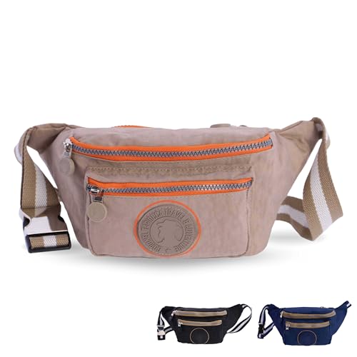 CORONEL TAPIOCCA Bauchtasche Mode Damen Wasserdicht Gürteltasche Outdoor Hüfttasche Damen Bauchtasche Gürteltasche Hüfttasche Alda, Beige