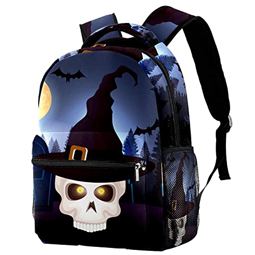 Sac à dos tête de mort grand compartiment pour filles et garçons actifs