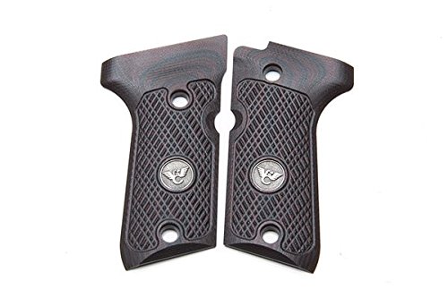 Wilson Combat Beretta 92, 96 Compact G10 Grips, Checkered with WC Logo, Black Cherry, 725CC-BC