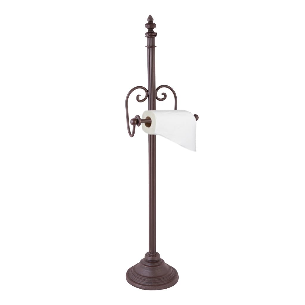 Freestanding Antique Style Cast Iron Scrolled Toilet Roll Holder (AD06)