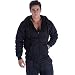 Men's Full Zip Heavyweight Sherpa-Lined Fleece Hoodie Jackets Black L