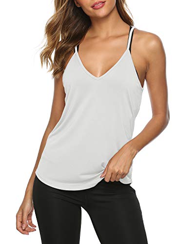 Image of LEXISLOVE Womens Workout Shirts Sexy Open Back Activewear Workout Clothes Sports Yoga Tank Tops