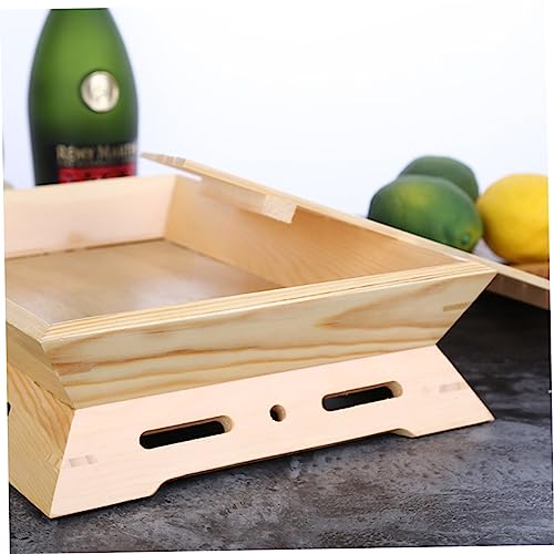 Bandeja doble cara estilo japonés para sushi de plástico beige miniatura 4