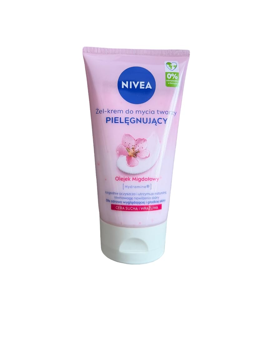 NIVEA Yüz Temizleme Kremi 150 ml,Nemlendirici,Pürüzsüzleştirici,Badem Yağı Özü, Hassas ve Kuru Ciltler