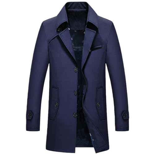 Trench homme bleu foncé mi-long vêtement mi-saison business casual S