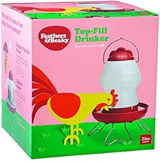 Feathers & Beaky | Top-Fill Chicken Drinker with Anti Tip Feature | Durable design (2 Litre capacity)