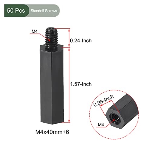 YOKIVE 50 Pcs M4 Standoff Screws, Nylon Hex PCB Standoffs with High Insulation Effect, Keep Height Consistent - Image 2