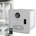 Tankless Water Heater for RV, 55,000 Highest BTU, RV Hot Water Heater, Built-In Mixing Tank, 16"×16" White/Black Door, Remote Controller, Ideal for Everyday Use by Rvers(White,No Shower Head)