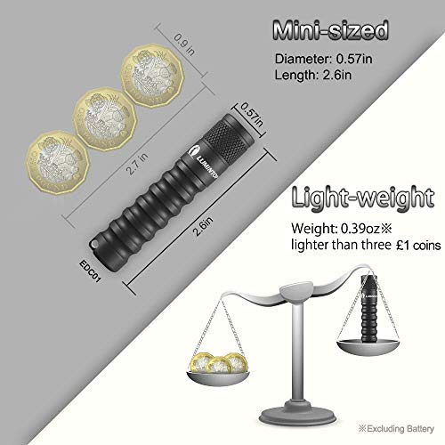 LUMINTOP EDC01 Keychain Torch, 120 lumens Pocket Flashlight EDC,36 Hours Long Lasting,3 Modes,IPX8 Waterproof,AAA Battery Mini Torches for Indoor and Outdoor - Image 2