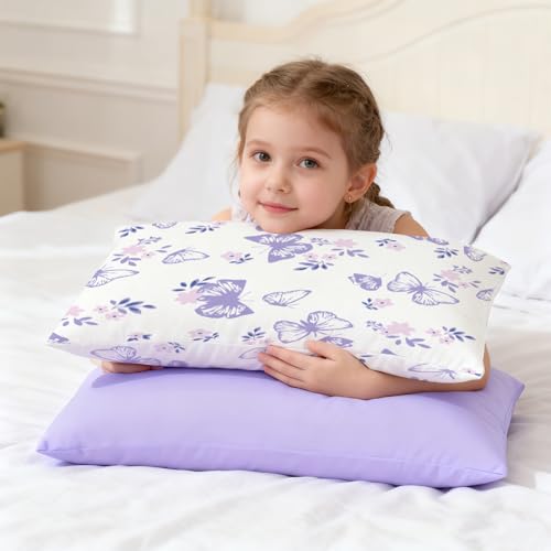 Image of Cloele Kids Toddler Pillowcase Butterfly 12x16 or 13x18 2 Pack | Envelope Travel Pillowcase, Baby Pillow Cover, Soft Children's Bedding, For Boys and Girls