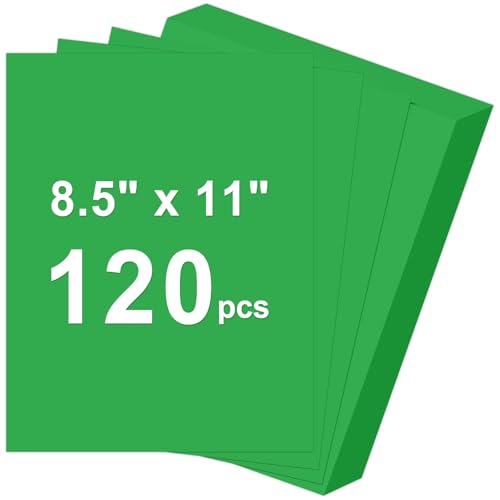 120 Sheets Cardstock 8.5x11 65lb Dark Green Card Stock Green Construction Paper 180gsm Thick Printer Paper for Printing Painting Card Making Kids School Supplies Party Decorations
