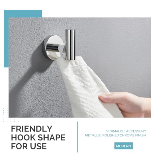 Image of Angle Simple Bathroom Towel Hook Polished Chrome, Hand Towel Holder