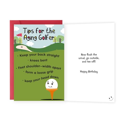 FSSDAS Funny Golf Birthday Cards for Men Women, Hilarious Birthday Gifts for Golfer, Happy Bday Card for Husband Boyfriend Dad Brother boss Friends Coworkers