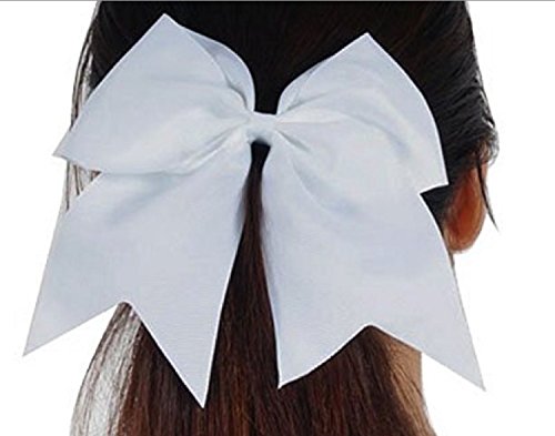 Kenz Laurenz Cheer Bows Black Cheerleading Softball - Gifts for Girls and Women Team Bow with Ponytail Holder Complete your Cheerleader Outfit Uniform Strong Hair Ties Bands Elastics (1)