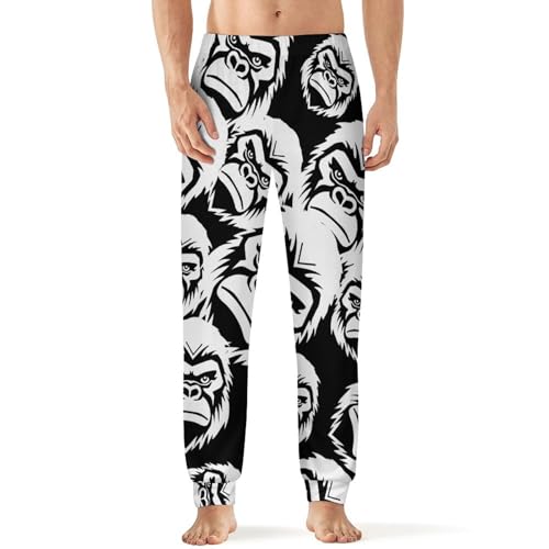 Gorilla Face Men's Pajama Pants Soft Sleep Pjs Bottoms Sleep Pant Lightweight Lounge Pants