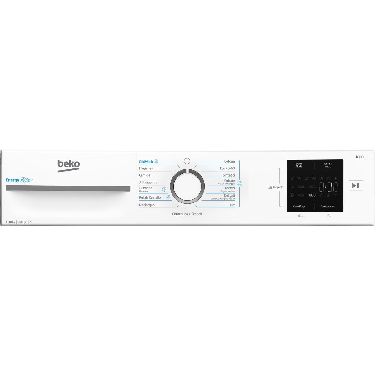 Beko Lavatrice 10kg Inverter Energyspin Vapore A 1200giri Bmwu31021w