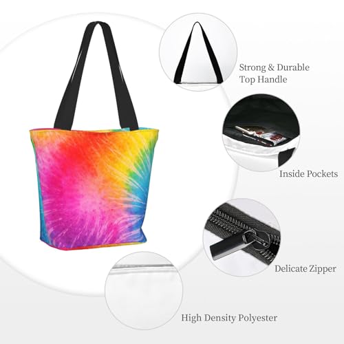 Bolso tote duradero para mujer con diseño tie dye miniatura 6