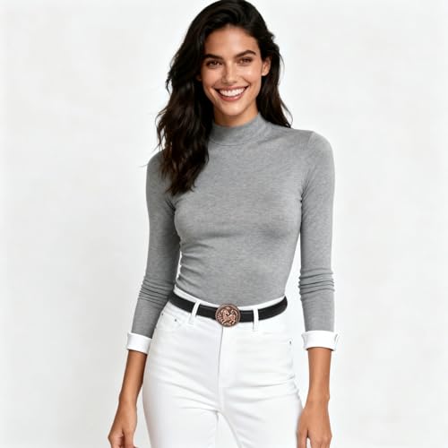Image of Aurolran Women's Leather Belt with Buckle - Ideal for Dresses, Jeans, and Coats