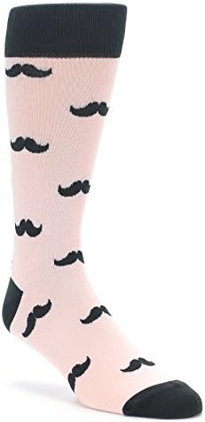 Boldsocks Mustache Moustache Men's Groomsmen Wedding Socks (Pink)