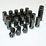 ハイエース レーシング 24個 45mm ホイールナット スチール P1.5 17HEX ソケット チタニウム カラー