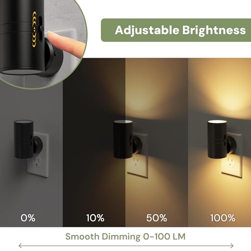 Image of L LOHAS LED Night Light, Dimmable Plug in Night Light with 5 Color Temperatures, 330 Rotating, Dusk to Dawn Sensor, LED Nightlight for Kids, Adults, Hallway, Bedroom, Bathroom, 4 Pack